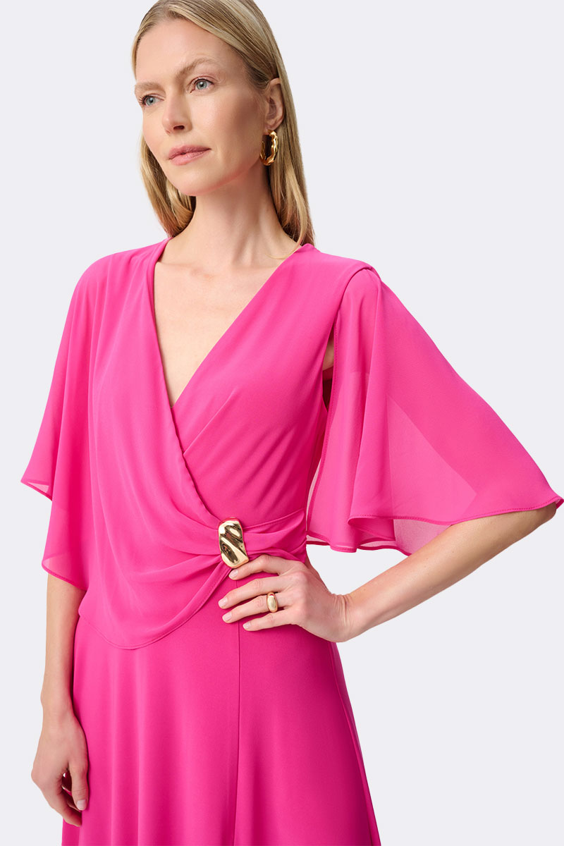 Flowy Wrap Dress Pink 271722 CC37695 close