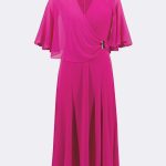 Flowy Wrap Dress Pink 271722 CC37695 dress