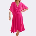 Flowy Wrap Dress Pink 271722 CC37695 front