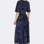 Frill Sleeve Wrap Dress with Belt Blue 269286 CC37432 back