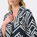 Jacquard Boxy Jacket Navy White 271073 CC37702 close