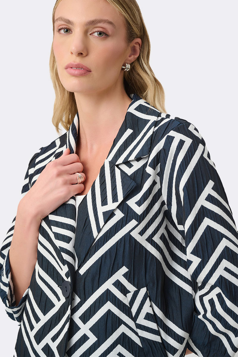 Jacquard Boxy Jacket Navy White 271073 CC37702 close