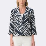 Jacquard Boxy Jacket Navy White 271073 CC37702 front 2
