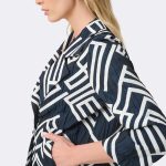 Jacquard Boxy Jacket Navy White 271073 CC37702 side