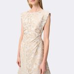 Jacquard Sleeveless Dress Sand 271747 CC37693 angle