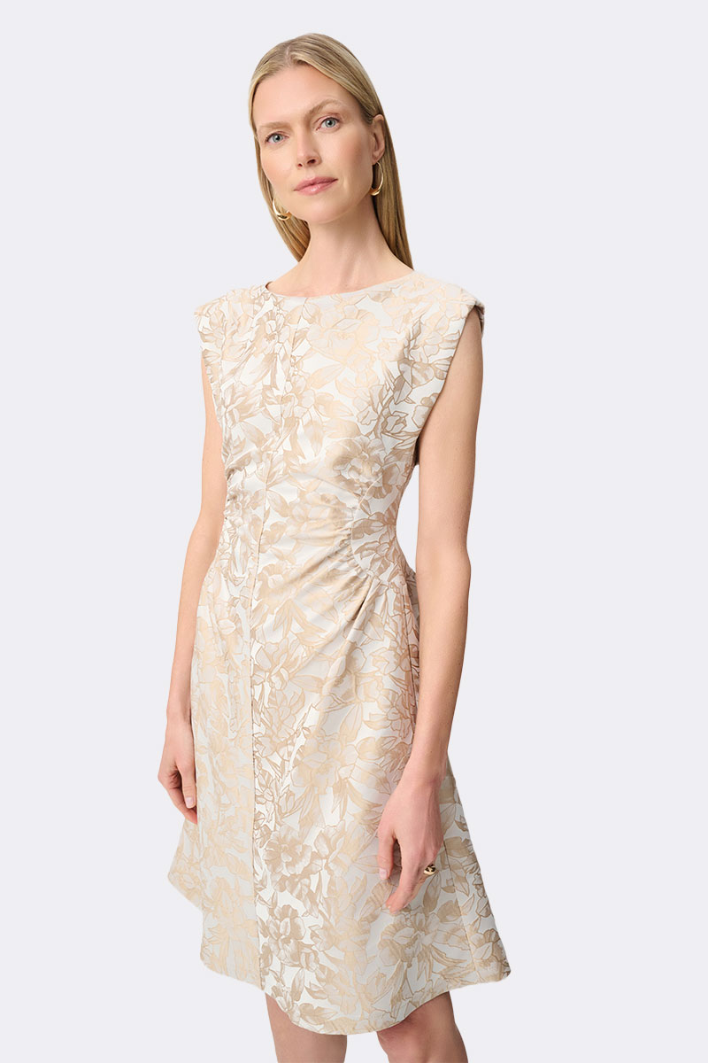 Jacquard Sleeveless Dress Sand 271747 CC37693 angle