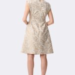 Jacquard Sleeveless Dress Sand 271747 CC37693 back