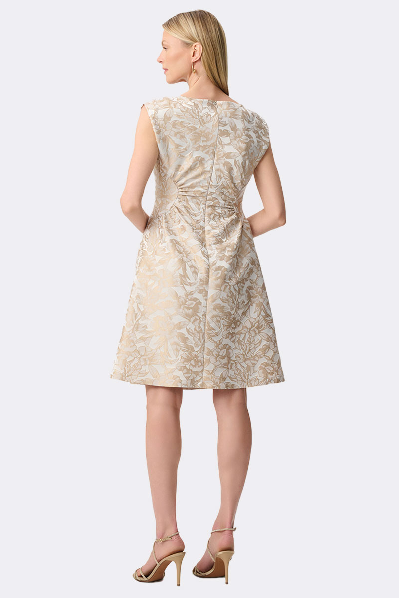 Jacquard Sleeveless Dress Sand 271747 CC37693 back