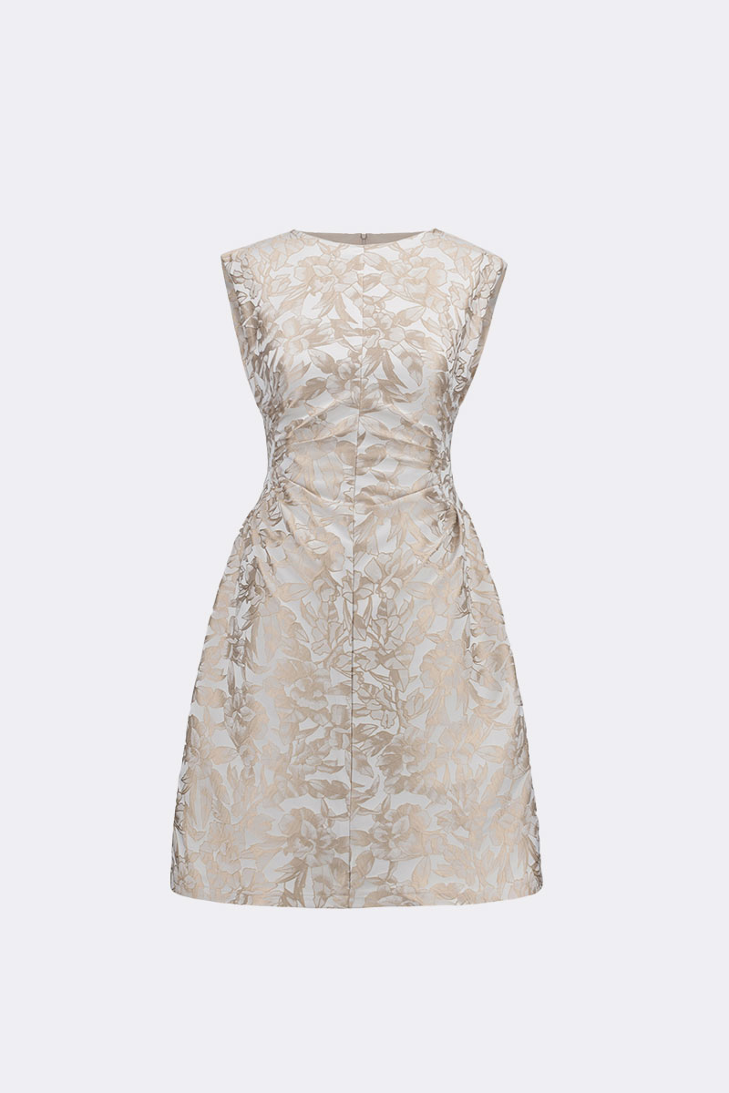 Jacquard Sleeveless Dress Sand 271747 CC37693 dress