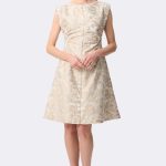 Jacquard Sleeveless Dress Sand 271747 CC37693 front