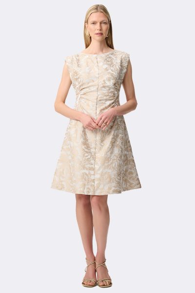Jacquard Sleeveless Dress Sand 271747 CC37693 front