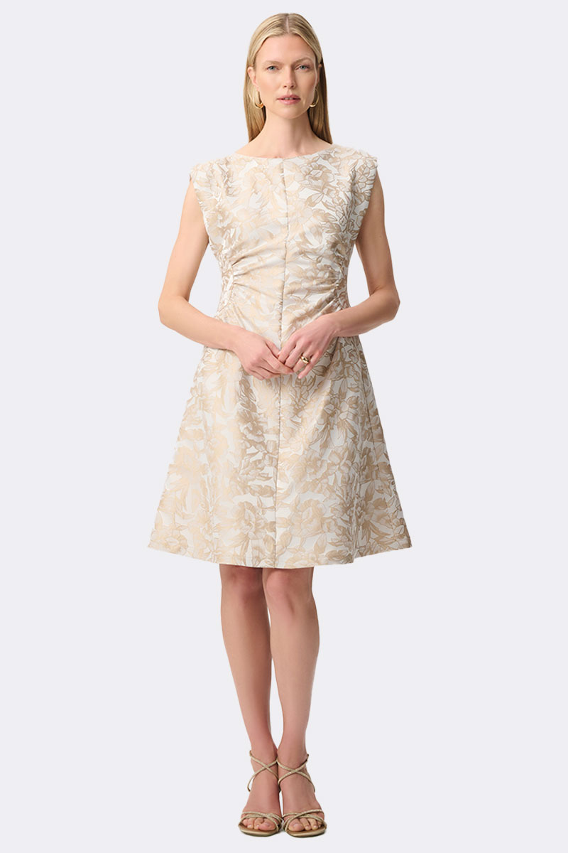 Jacquard Sleeveless Dress Sand 271747 CC37693 front