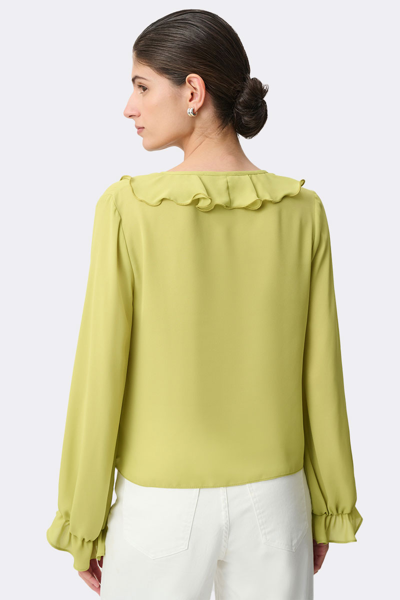 Long Sleeve Ruffle Top Wasabi 271180 CC37697 back
