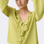 Long Sleeve Ruffle Top Wasabi 271180 CC37697 detail