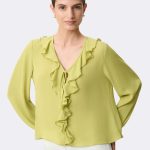 Long Sleeve Ruffle Top Wasabi 271180 CC37697 front
