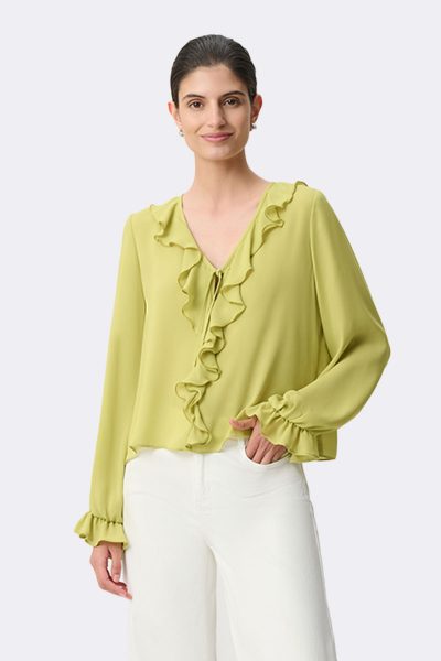 Long Sleeve Ruffle Top Wasabi 271180 CC37697 front 2