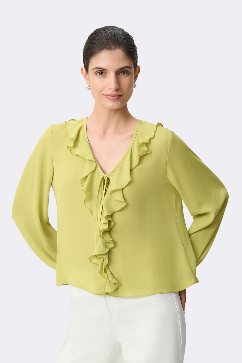 Long Sleeve Ruffle Top Wasabi 271180 CC37697 front