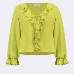 Long Sleeve Ruffle Top Wasabi 271180 CC37697 shirt