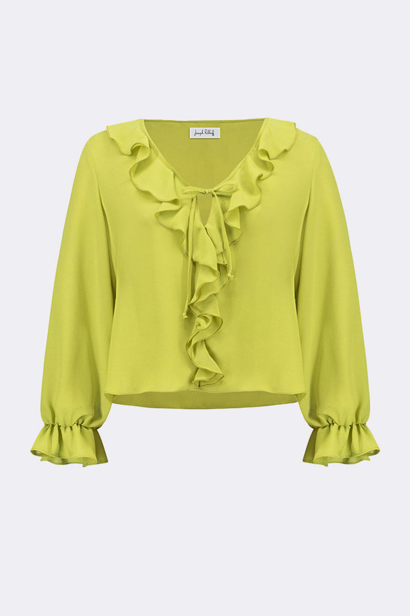 Long Sleeve Ruffle Top Wasabi 271180 CC37697 shirt