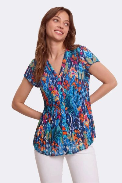 Lower Pleat Short Sleeve Shirt Royal Arta26 CC37113 2