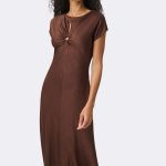 Midi A Line Dress Mahogany 271090 CC37701 angle