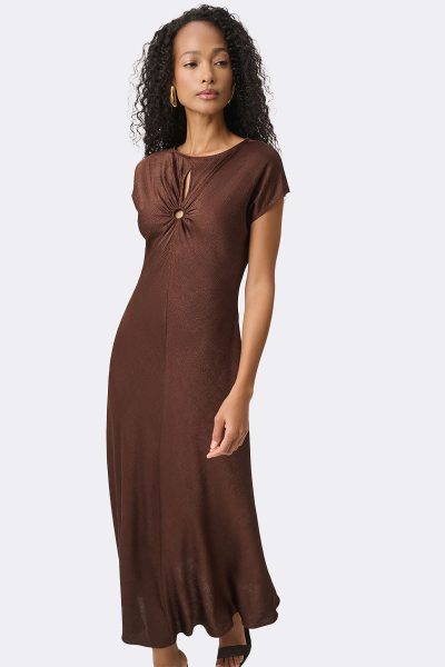 Midi A Line Dress Mahogany 271090 CC37701 angle