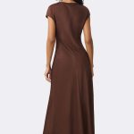Midi A Line Dress Mahogany 271090 CC37701 back