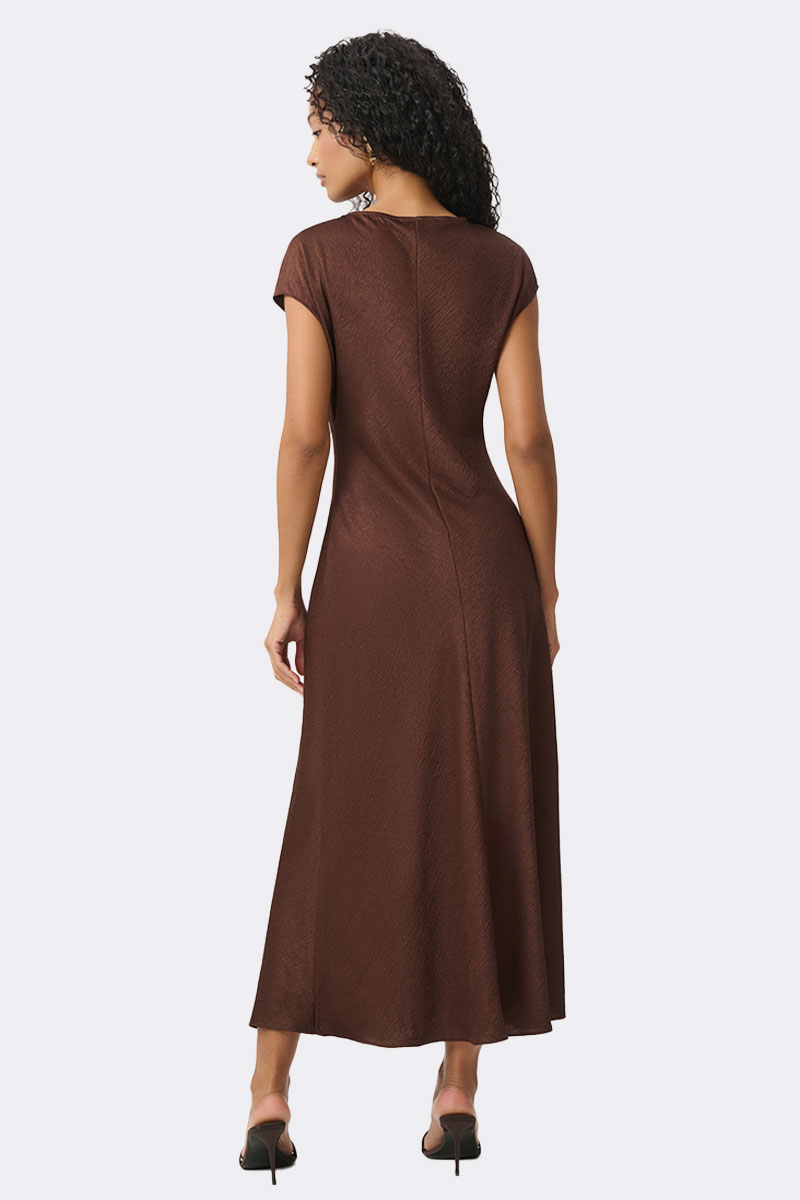 Midi A Line Dress Mahogany 271090 CC37701 back