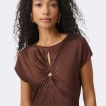 Midi A Line Dress Mahogany 271090 CC37701 close