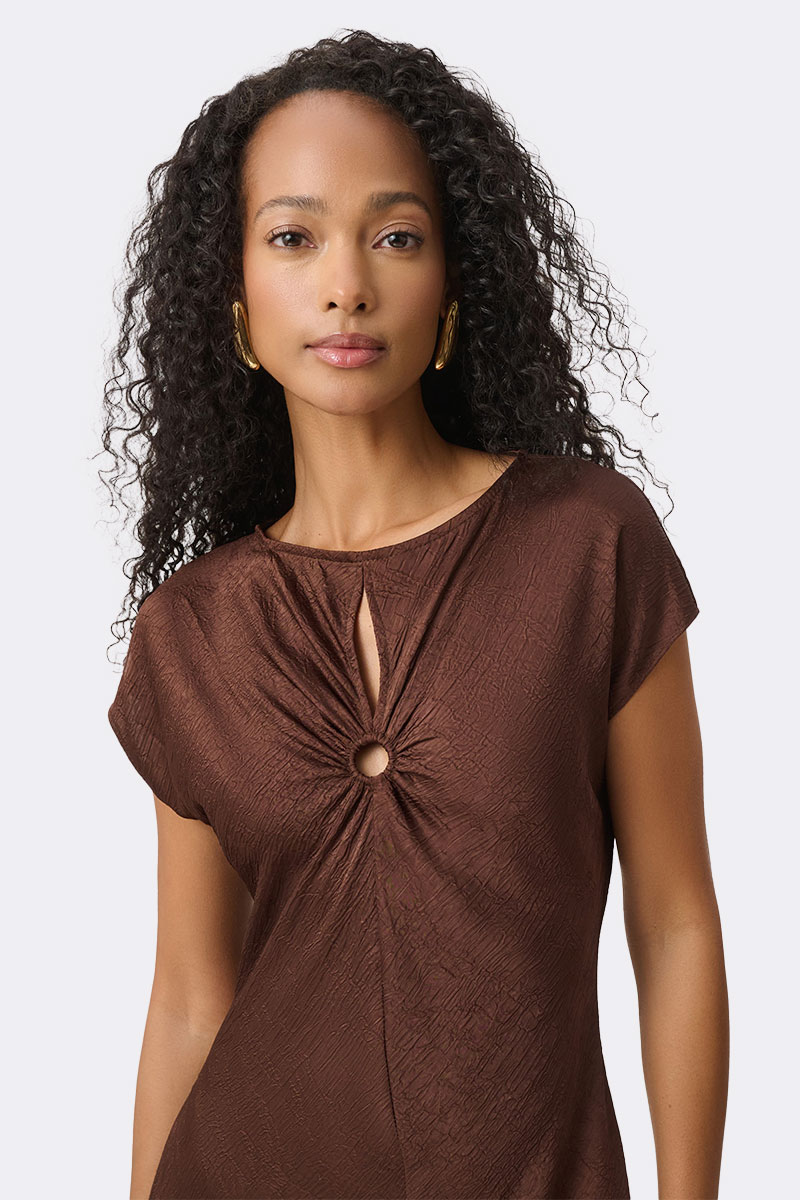 Midi A Line Dress Mahogany 271090 CC37701 close