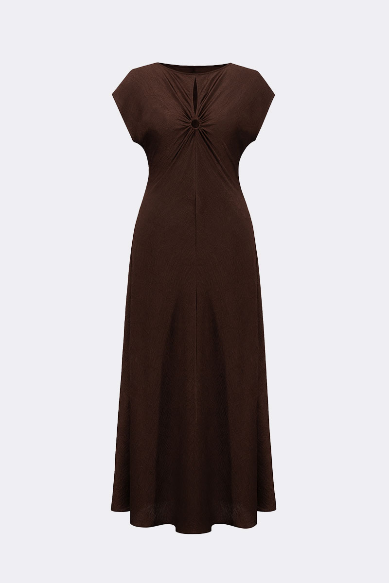 Midi A Line Dress Mahogany 271090 CC37701 dress