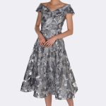 Off Shoulder Embroidered Dress Grey 269271 CC37438 2