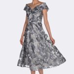 Off Shoulder Embroidered Dress Grey 269271 CC37438 front