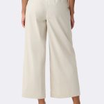 Poplin Culotte Pant Stone 271048 CC37705 back