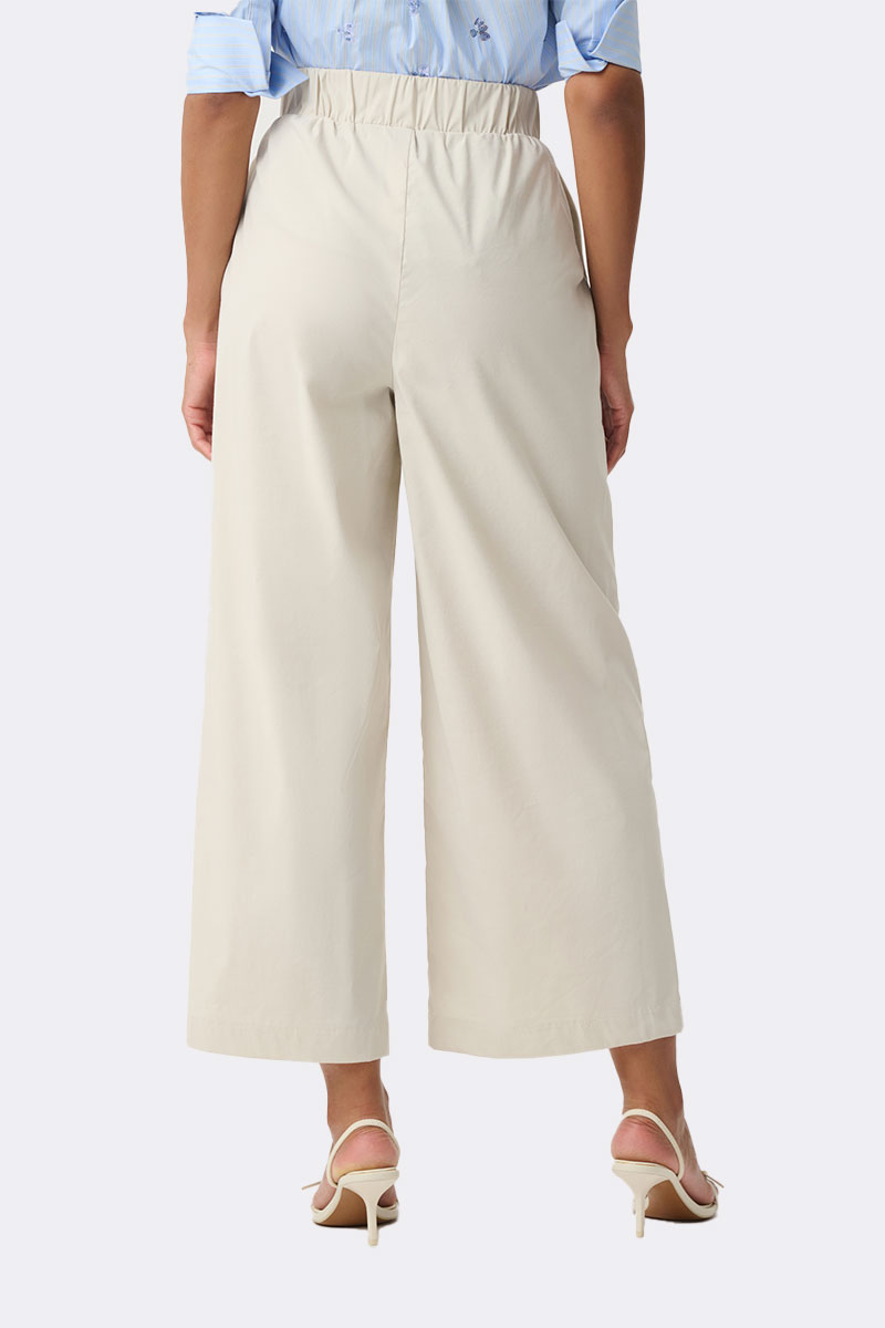 Poplin Culotte Pant Stone 271048 CC37705 back