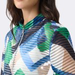 Print Bomber Jacket Blue Green 271058 CC37704 Print Bomber Jacket Blue Green 271058 CC37704 close
