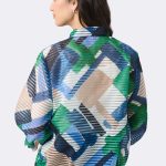 Print Bomber Jacket Blue Green 271058 CC37704 back