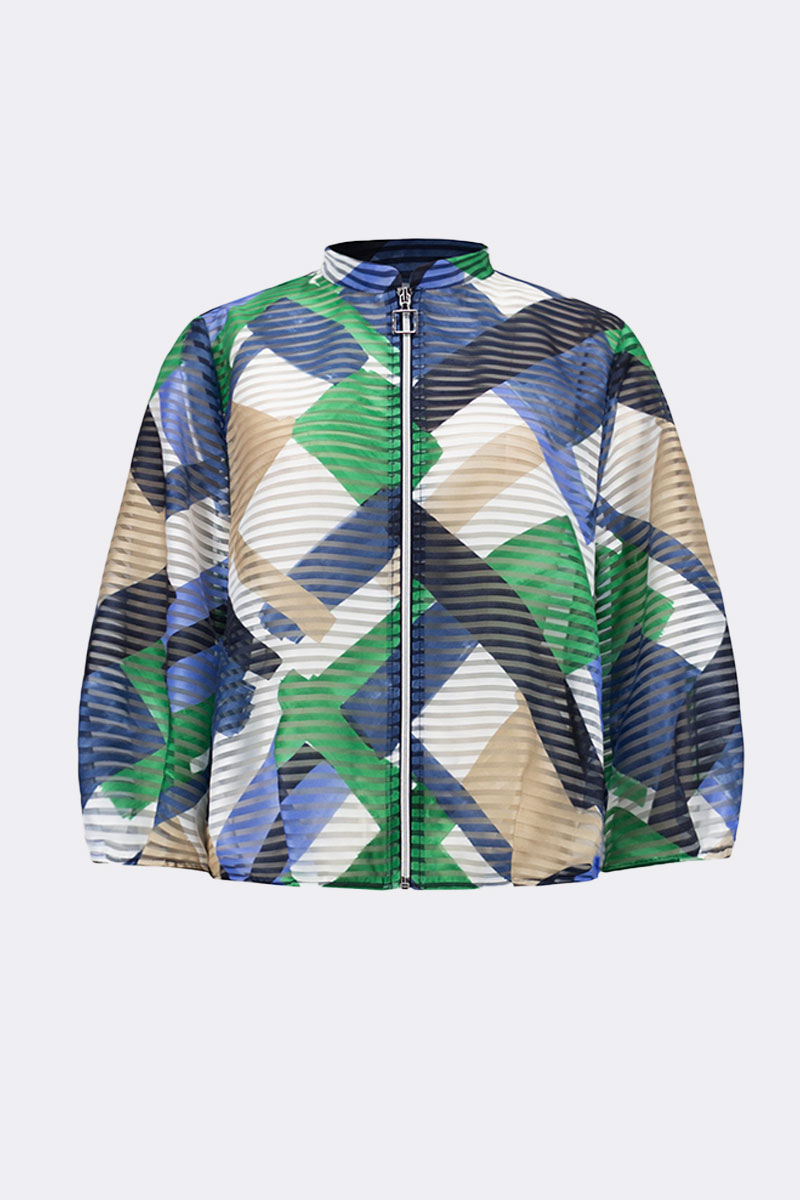 Print Bomber Jacket Blue Green 271058 CC37704 jacket