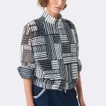 Printed Mesh Zip Jacket Indigo 271617 CC37696 angle