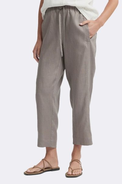 Pull On Linen Pant Earth Ytwn8995 CC35822 front