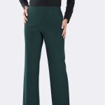 Pull On Wide Leg Pant Spruce 233015 CC37134 front
