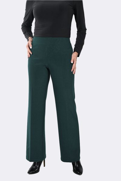 Pull On Wide Leg Pant Spruce 233015 CC37134 front