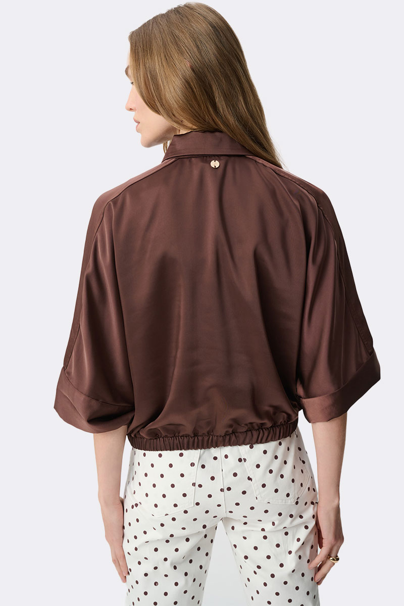Satin Blouson Jacket Mahogany 271974 CC37707 back