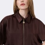 Satin Blouson Jacket Mahogany 271974 CC37707 close