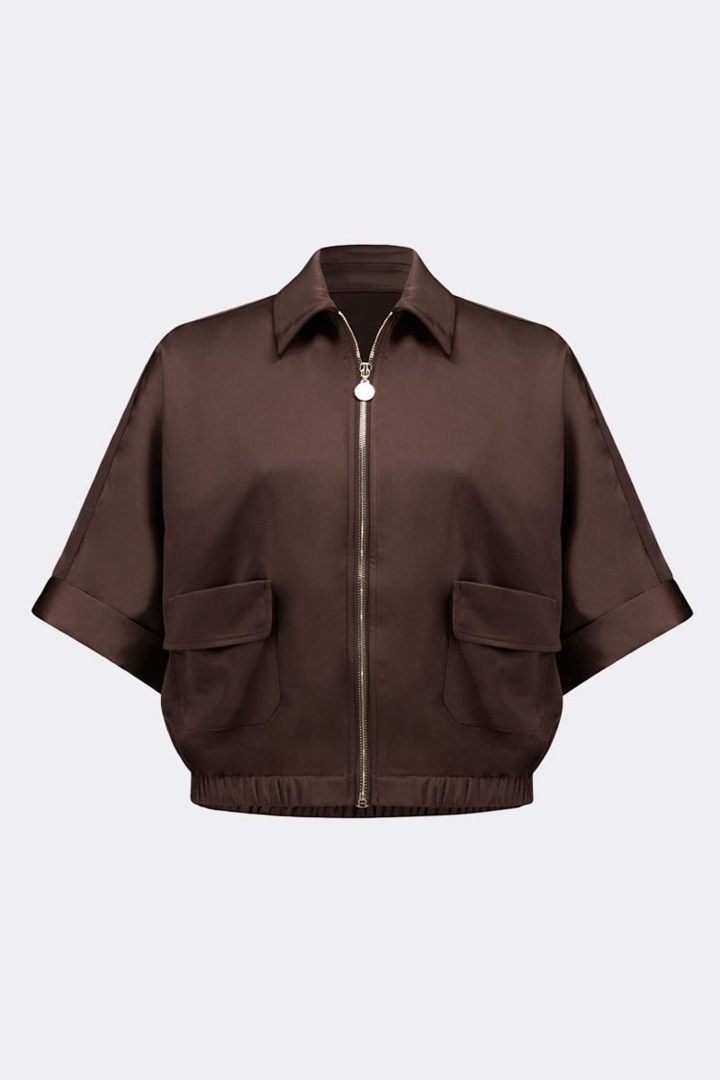 Satin Blouson Jacket Mahogany 271974 CC37707 jacket