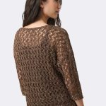Sequin V Neck Jumper Mahogany 271979 CC37708 back