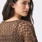 Sequin V Neck Jumper Mahogany 271979 CC37708 close