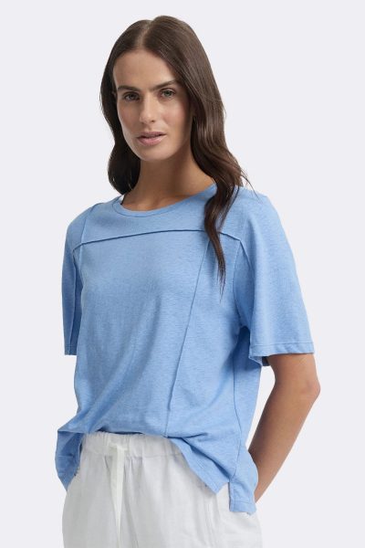 Short Sleeve Easy Fit Tee Blue Ytwn3089 CC37333 front