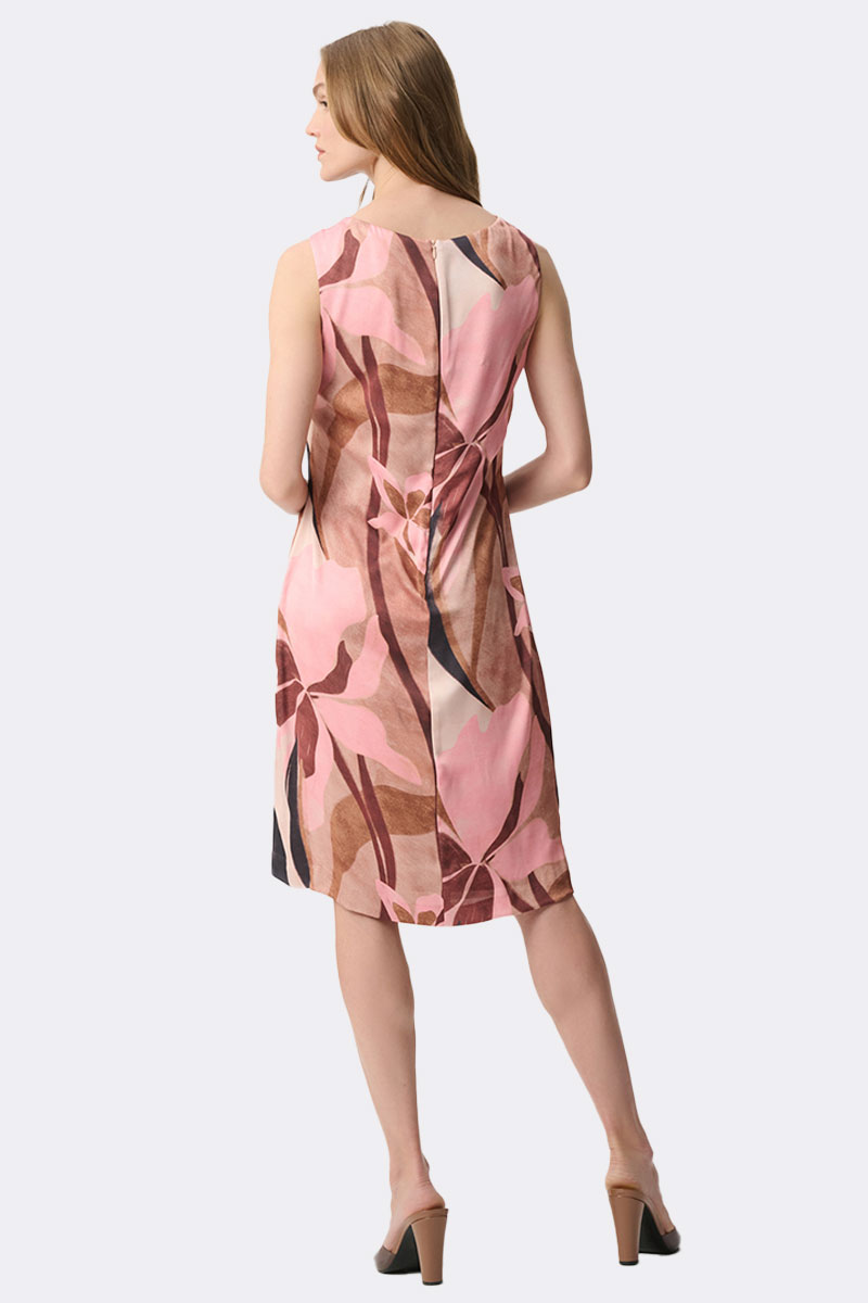 Sleeveless Floral Shift Dress Beige Pink 271175 CC37698 back