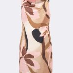 Sleeveless Floral Shift Dress Beige Pink 271175 CC37698 dress